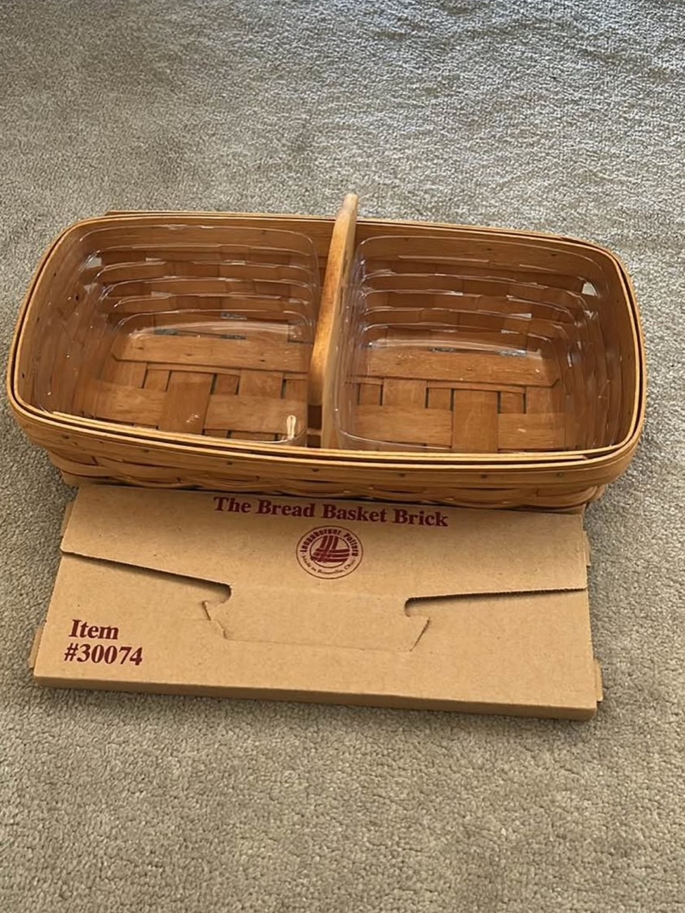 Longaberger Two-Compartment Woven Basket - Brown